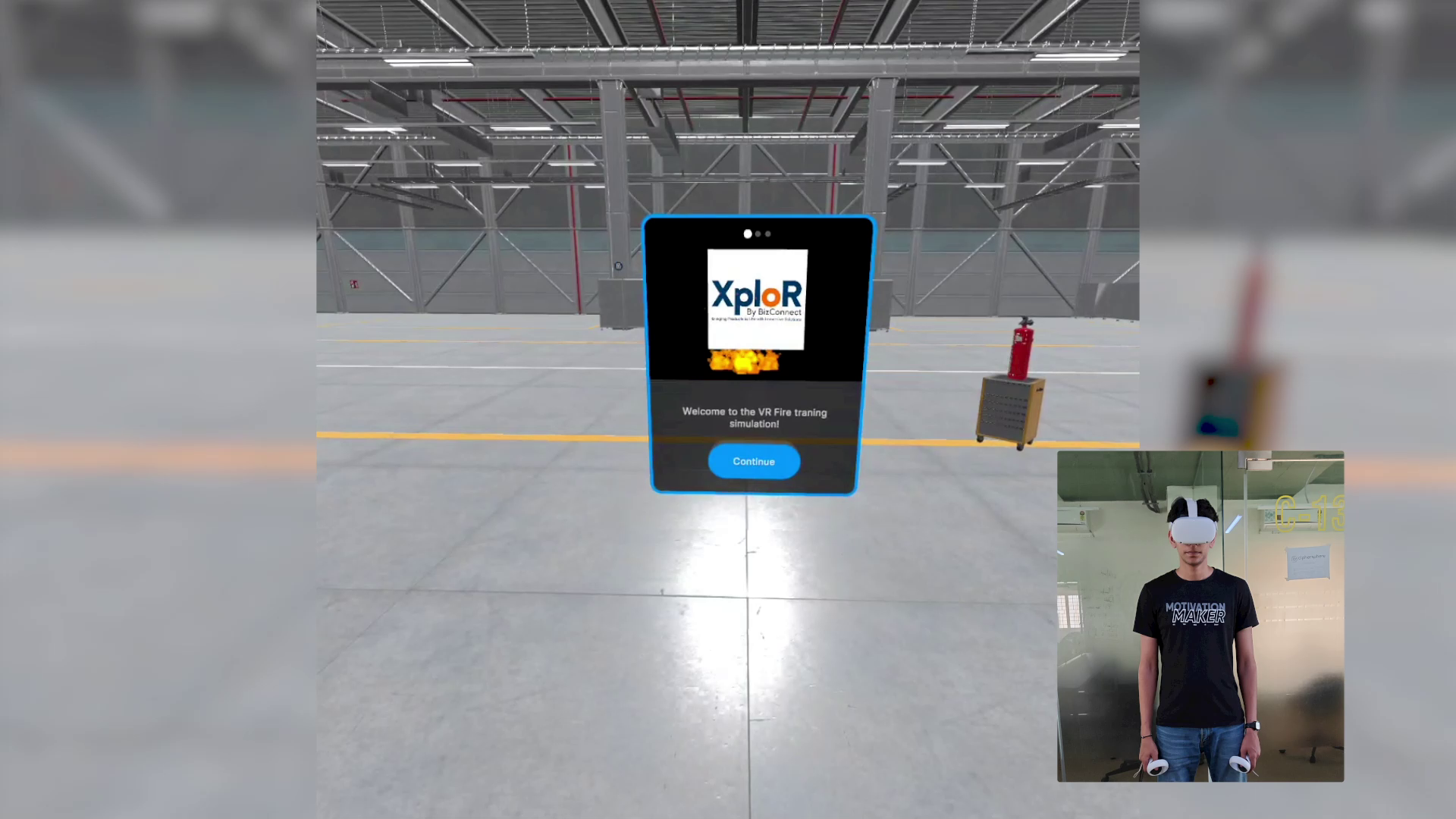 VR fire safety simulation